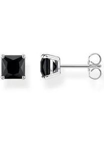 Paar Ohrstecker Thomas Sabo "H2174-009-1,-024-11,-051-14,-051-9,-414-14,-699-32", silber (silberfarben, schwarz, schwarz), Ohrringe, Damen, Silber 925 (recycelt), mit Zirkonia (synth.), Spinell (synth.), Onyx oder Glas-Keramik Stein