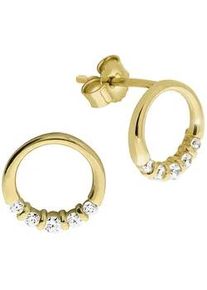 Paar Ohrstecker Celesta "375/- Gelbgold Zirkonia", gelb (gelb, wei&szlig;), Ohrringe, Damen, one-size, Gold