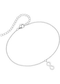 Fu&szlig;kette mit Anh&auml;nger Smart Jewel "mit Behang Infinity, Zirkonia, Silber 925", silber, Fu&szlig;ketten, Damen, 28cm, Silber 925 (Sterlingsilber)