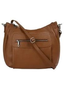 Umh&auml;ngetasche Samantha Look, Damen, Gr. B/H/T: 30cm x 25cm x 7cm onesize, braun (cognac), Leder, unifarben, Taschen Umh&auml;ngetasche, echt Leder, Made in Italy