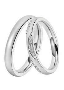 Trauring DOOSTI "Schmuck Geschenk Edelstahl Trauring Ehering Partnerring LIEBE" Gr. 56, silber (edelstahlfarben), Fingerringe, Damen, 56, ohne Zirkonia, Edelstahl, 3mm, Trauring, wahlweise mit oder ohne Zirkonia