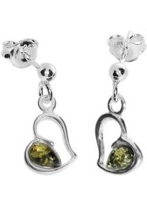 Paar Ohrh&auml;nger OSTSEE-SCHMUCK "OSTSEE-SCHMUCK Ohrh&auml;nger Herz Ohrh&auml;nger Herz", wei&szlig;, Ohrringe, Damen, 19 x 9mm, Silber 925 (Sterlingsilber)