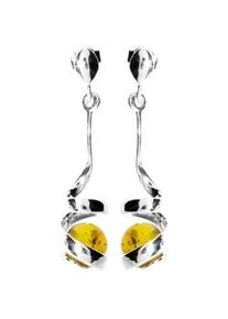 Paar Ohrh&auml;nger OSTSEE-SCHMUCK "OSTSEE-SCHMUCK Ohrh&auml;nger Spirale Ohrh&auml;nger Spirale", wei&szlig;, Ohrringe, Damen, 40 x 10mm, Silber 925 (Sterlingsilber)