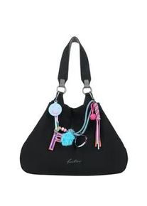 Henkeltasche Fritzi aus Preussen "Izzy Medium Limited T&uuml;ddel&uuml;t", Damen, Gr. B/H/T: 45cm x 34cm x 16cm, schwarz, Nylon, unifarben, Taschen, im top-aktuellem Collector-Look