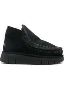 mou Stiefel - Moccasin-Inspired Ankle Boots With Whipstitch Deta - Gr. 38 (EU) - in Schwarz - f&uuml;r Damen