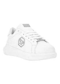 Philipp Plein Low-Top Sneaker - Lo-Top Turnschuhe Hexagon - Gr. 46 (EU) - in Wei&szlig; - f&uuml;r Damen