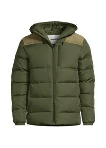 LANDS' END Daunen-Kapuzenjacke mit Cord-Besatz, Herren,  Gr&uuml;n, Polyester, by Lands' End