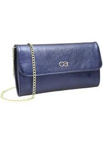 Clutch "Eleganz", Damen, Gr. B/H/T: 26cm x 15cm x 5cm onesize, blau, Leder, Collezione Alessandro, Taschen, aus Leder, mit separaten F&auml;chern