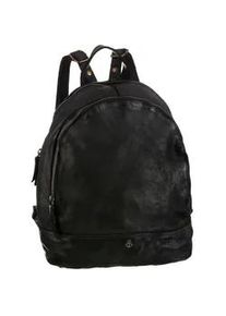 Cityrucksack Harbour 2nd "Meghan", Damen, Gr. B/H/T: 27cm x 30cm x 13cm, grau (ash), Leder, Rucks&auml;cke Cityrucksack, aus Leder mit typischen Marken-Anker-Label und Schmuckanh&auml;nger