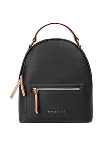 Cityrucksack Bugatti "ELLA", Damen, Gr. B/H/T: 28cm x 23cm x 9cm, onesize, schwarz, Polyurethan (100%), unifarben, Rucks&auml;cke Cityrucksack