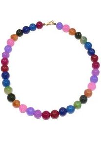 Collier Firetti "Schmuck Geschenk Halsschmuck Halskette Farbstein Edelstein Quarz", bunt (gelbgoldfarben, mehrfarbig, lila, rosa, gr&uuml;n, blau), Halsketten, Damen, Messing Nylon, L: 50, Messing, Nylon, Collier, Made in Germany - mit Quarz