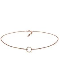 Collier Elli "Choker Anh&auml;nger Kreis Rund 925 Silber", rosa (rosegold), Halsketten, Damen, 38, ohne Stein, Silber 925 (Sterlingsilber), L: 38, Collier