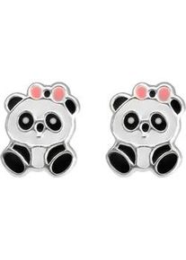 Paar Ohrstecker Firetti "Schmuck Geschenk Silber 925 Ohrschmuck Pandab&auml;r", schwarz (silberfarben, rosa, wei&szlig;, schwarz), Ohrringe, M&auml;dchen, Silber 925 (Sterlingsilber)