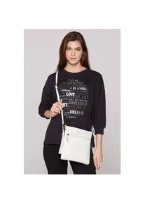 Umh&auml;ngetasche SOCCX, Damen, Gr. B/H/T: 25cm x 25cm x 3cm, wei&szlig;, Polyurethan (PU), unifarben, Taschen Umh&auml;ngetasche, mit gro&szlig;em RV-Au&szlig;enfach