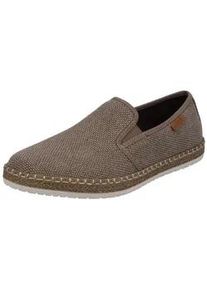 Espadrille Rieker, Herren, Gr. 44, grau (taupe), Textil, Schuhe Espadrille, Slipper, Strandschuh, Sommerschuh mit Stretcheins&auml;tzen