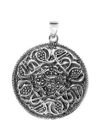 Kettenanh&auml;nger OSTSEE-SCHMUCK "OSTSEE-SCHMUCK Anh&auml;nger Hiddensee 26 mm rund", wei&szlig;, Schmuckanh&auml;nger, Damen, 35x26mm, Silber 925 (Sterlingsilber), 5,1 g, Kettenanh&auml;nger