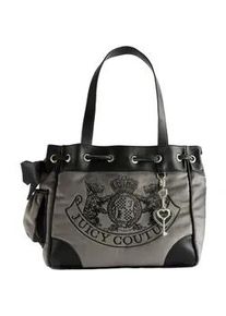 Tragetasche Juicy Couture "DAYDREAMER L. DOUBLE HANDLE BAG Damen", Damen, Gr. onesize, grau, Polyester, Polyurethan, Taschen, Tragetasche Damen, Shopper, Einkaufstasche, Fashion, Lifestyle, Sale