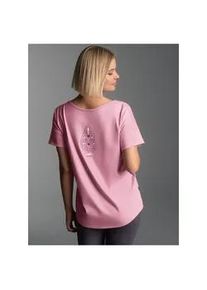 T-Shirt TRIGEMA "TRIGEMA Oversized T-Shirt mit Printmotiven", Damen, Gr. XXL, lilie, Single Jersey, 100% Baumwolle, Basic, ohne Ausschnitt, Shirts T-Shirt