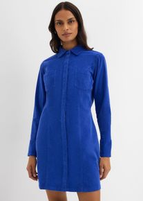 bonprix Figurbetontes Cordkleid, blau, Gr.46, Circular Collection - Mit Bio-Baumwolle f&uuml;r den Recycling-Kreislauf designt, aus Cord