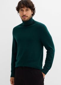 bonprix Feinstrick-Rollkragenpullover mit edler Merinowolle Slim Fit, gr&uuml;n, Gr.60/62 (XXL), Zeitloser Pullover aus hochwertigem Material, aus Merino