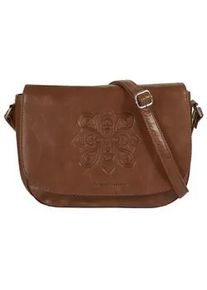 Umh&auml;ngetasche Bruno Banani "Mandala", Damen, Gr. B/H/T: 26cm x 18cm x 6cm onesize, braun (cognac), Leder, vintage, Taschen Umh&auml;ngetasche, echt Leder