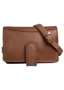 Umh&auml;ngetasche CLUTY, Damen, Gr. B/H/T: 18cm x 13cm x 9cm onesize, braun (cognac), Leder, gepflegt, Taschen Umh&auml;ngetasche, echt Leder