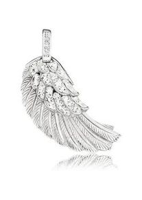 Fl&uuml;gelanh&auml;nger Engelsrufer "Where the angels fly FL&Uuml;GEL CRYSTAL" Gr. M, wei&szlig; (silber, 925, wei&szlig;, wei&szlig;), Schmuckanh&auml;nger, Damen, M, Keramikpaste Silber 925 (Sterlingsilber), 3,5 g, Keramikpaste, Silber 925 (Sterlingsilber), mit Preciosa Crystals