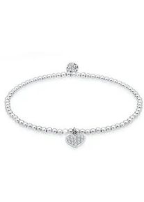 Armband Elli "Herz Symbol Kristalle 925 Silber", wei&szlig;, Armb&auml;nder, Damen, 18cm,mit Steinen, Silber 925 (Sterlingsilber), Armband