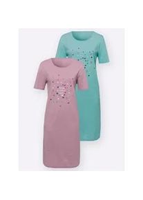Nachthemd "Nachthemd", Damen, Gr. 36/38, Normalgr&ouml;&szlig;en, lila (mint, mauve), 100% Baumwolle, bedruckt, gemustert, unifarben, Kleider Nachthemd