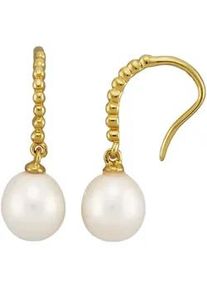 Paar Ohrhaken Firetti "Schmuck Geschenk Silber 925 Ohrschmuck Ohrringe", gold (gelbgoldfarben, wei&szlig;), Ohrringe, Damen, 7mm, Perlen Silber 925 (Sterlingsilber), Perlen, Silber 925 (Sterlingsilber), mit S&uuml;&szlig;wasserzuchtperle