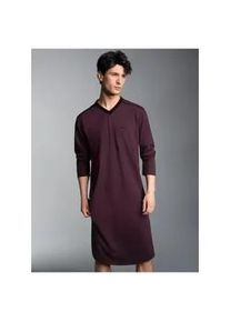 Pyjama TRIGEMA "TRIGEMA Nachthemd aus Biobaumwolle", Damen, Gr. M, lila (aubergine, c2c), Single Jersey, 100% Baumwolle (Bio-Baumwolle kbA), Basic, V-Ausschnitt, Homewear-Sets Pyjama