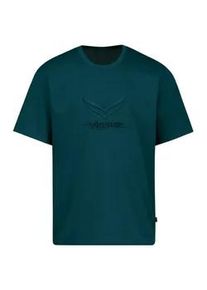 T-Shirt TRIGEMA "TRIGEMA Heavy Oversized T-Shirt mit 3D-Motiv", Damen, Gr. S, saphir, Single Jersey, 100% Baumwolle, Rundhals, Shirts T-Shirt