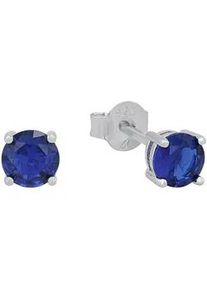 Paar Ohrstecker Amor "Trachtenschmuck, Volksfest", blau (silberfarben, blau, blau), Ohrringe, Damen, 5mm, Silber 925 (Sterlingsilber), mit Zirkonia (synth.)