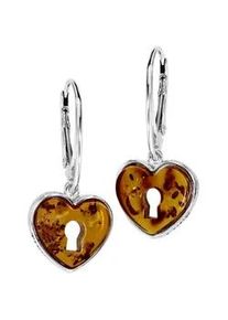 Paar Ohrh&auml;nger OSTSEE-SCHMUCK "OSTSEE-SCHMUCK Ohrh&auml;nger Herz Ohrh&auml;nger Herz", wei&szlig;, Ohrringe, Damen, 30x14mm, Silber 925 (Sterlingsilber)