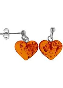 Paar Ohrh&auml;nger OSTSEE-SCHMUCK "OSTSEE-SCHMUCK Ohrh&auml;nger Herz Ohrh&auml;nger Herz", wei&szlig;, Ohrringe, Damen, 19x14mm, Silber 925 (Sterlingsilber)