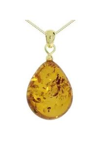 Kette mit Anh&auml;nger OSTSEE-SCHMUCK "OSTSEE-SCHMUCK Kette mit Anh&auml;nger Tropfen ca. 22 mm lang" Gr. 45, gold, Halsketten, Damen, 45cm, Gelbgold 333, L: 42