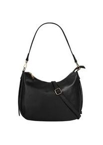 Umh&auml;ngetasche CLUTY, Damen, Gr. B/H/T: 31cm x 24cm x 7cm onesize, schwarz, Leder, leicht gl&auml;nzend, unifarben, Taschen Umh&auml;ngetasche, echt Leder, Made in Italy