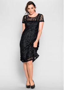 sheego Gro&szlig;e Gr&ouml;&szlig;en Cocktailkleid mit Zierborten, schwarz, Gr&ouml;&szlig;e 44 - Damen