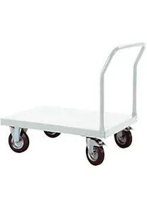 Manuflex Plattformwagen TRANSOMOBIL f&uuml;r 400 Kg mit Schiebestange Lichtgrau 840 x 1.513 mm