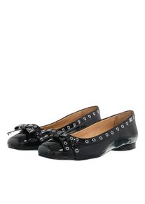 Ganni Loafer - Eyelets Bow Ballerina Naplack - Gr. 42 (EU) - in Schwarz - f&uuml;r Damen