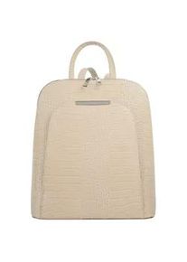 Cityrucksack CLUTY, Damen, Gr. B/H/T: 28cm x 29cm x 12cm, onesize, beige, Leder, Rindsleder, Rucks&auml;cke Cityrucksack, echt Leder, Made in Italy
