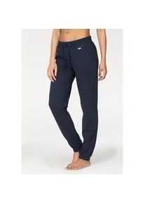 Relaxhose Lascana, Damen, Gr. 36/38, N-Gr, blau (marine), Strick, Obermaterial: 60% Baumwolle, 40% Polyester, unifarben, Basic, bequem lang, Hosen Relaxhose, mit seitlichen Eingrifftaschen, Loungeanzug