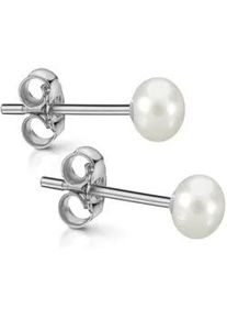 Paar Ohrstecker Firetti "Schmuck Geschenk Silber 925 Ohrschmuck Ohrringe" Gr. 5, silberfarben, wei&szlig;, Ohrringe, Damen, 5, Perlen Silber 925 (Sterlingsilber), Perlen, Silber 925 (Sterlingsilber), Made in Germany - mit S&uuml;&szlig;wasserzuchtperle