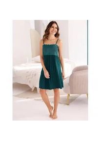 WITT Nachthemd "Nachthemd", Damen, Gr. 36/38, Normalgr&ouml;&szlig;en, blau (petrol), 95% Viskose, 5% Elasthan, gebl&uuml;mt, gemustert, unifarben, Kleider Nachthemd