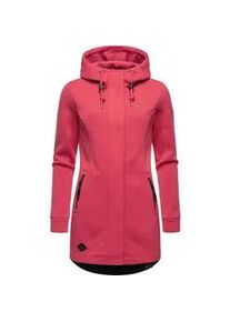 Kapuzensweatjacke Ragwear "Letti Bonded", Damen, Gr. L (40), lila (himbeere), Feinstrick, 100% Polyester, tailliert ca. Mitte Oberschenkel, hoch geschlossener Ausschnitt, &Auml;rmel ohne &Auml;rmelschlitz normaler Saum, Sweatjacken, Sportliche Kapuzenjacke in Feinstrick-Optik