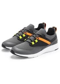 Sneaker AUTHENTIC LE JOGGER, Herren, Gr. 44, grau (grau, gelb), Obermaterial: 50% Lederimitat, 50% Textilmaterial. Decksohle: 100% Textilmaterial. Futter: 100% Textilmaterial. Laufsohle: 100% Synthetik, unifarben mit Farbeinsatz, Schuhe Sneaker, im Sport-Look, Slipper, Halbschuhe, Freizeitschuhe, ultraleicht VEGAN