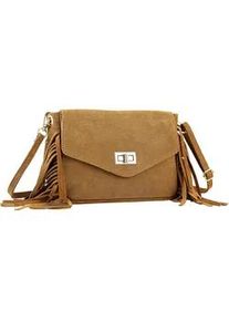 Umh&auml;ngetasche "Wild West", Damen, Gr. B/H/T: 22cm x 15cm x 6cm onesize, braun, Leder, Collezione Alessandro, Taschen Umh&auml;ngetasche, aus echtem Wildleder