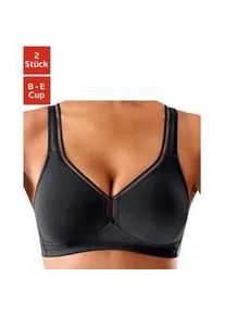 T-Shirt-BH Petite Fleur, Damen, Gr. 80, Cup C, schwarz (schwarz, wei&szlig;), Jersey, Obermaterial: 93% Baumwolle, 7% Elasthan, BHs T-Shirt-BH, ohne B&uuml;gel aus Baumwolle, Basic Dessous, Topseller
