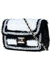 Umh&auml;ngetasche "Cocco", Damen, Gr. B/H/T: 23cm x 16cm x 8cm onesize, schwarz, Kunstfaser, Collezione Alessandro, Taschen Umh&auml;ngetasche, Abendtasche mit Perlen und feinen Fransen