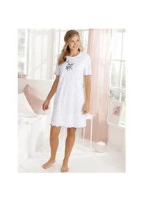 Nachthemd "Nachthemd", Damen, Gr. 52/54, Normalgr&ouml;&szlig;en, wei&szlig; (wei&szlig;, bedruckt), 100% Baumwolle, gebl&uuml;mt, gemustert, mehrfarbig, Kleider Nachthemd